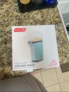 DASH Fresh Pop Hot Air Popcorn Maker - Aqua